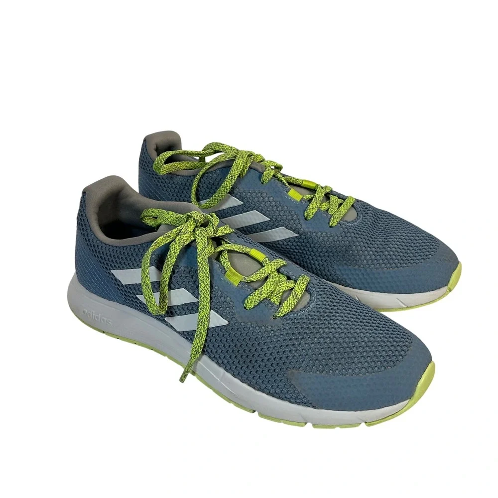 Adidas‎ Duramo 9 Mens Running Shoes Blue Grey Lime Green EE9931 Size 8.5